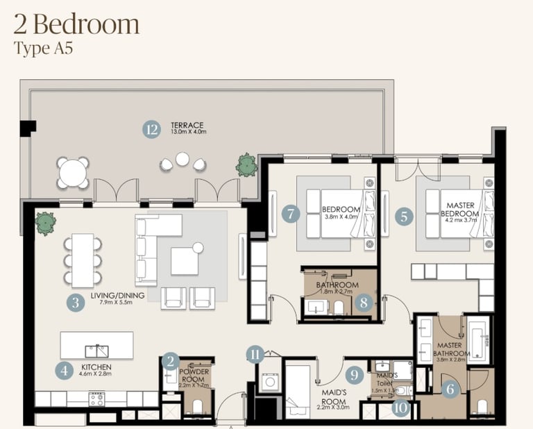 nawayef park views 2 bedroom off plan