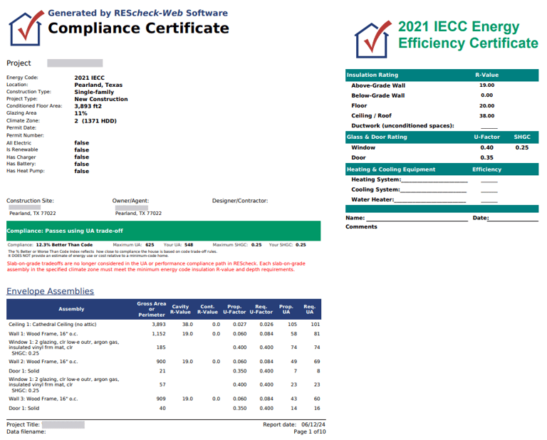 Rescheck example report