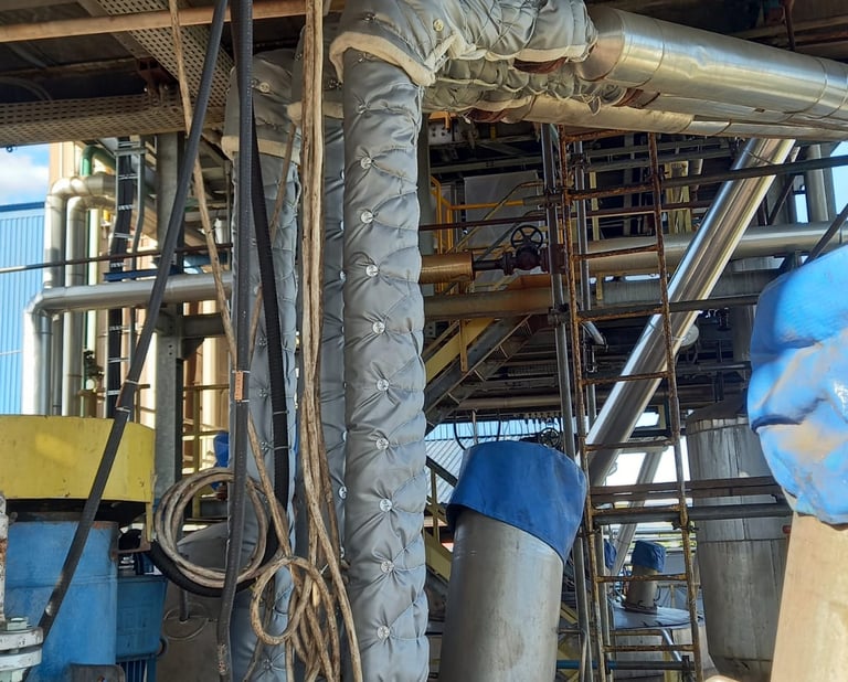 isolação térmica removível para indústria química e petroquímica, isolação removível para tubulação