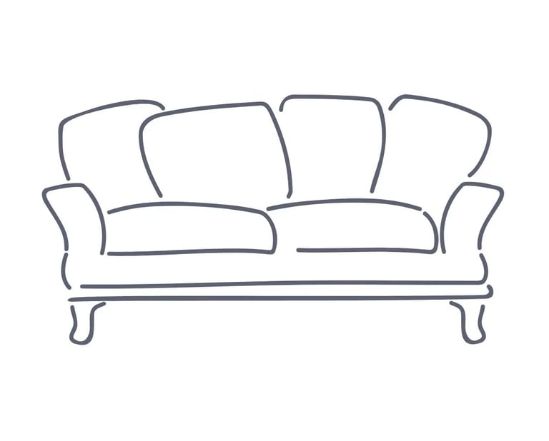 A couch with soft padded cushions