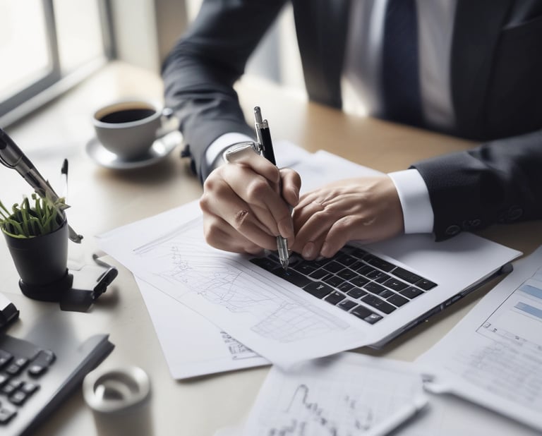 Image highlighting professional consultants working on accounting tasks.