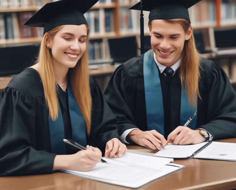 Photo of a young professional smiling confidently in a modern office environment.