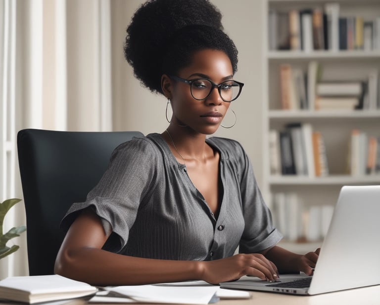 Close-up of hands typing on a laptop keyboard with helpdesk software on the screen.