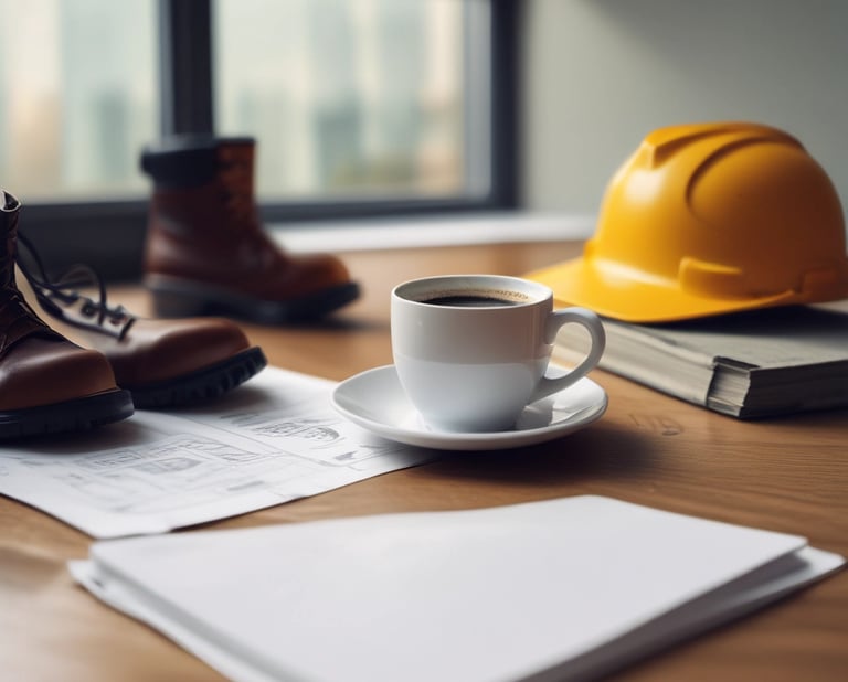 A construction site with workers and cranes, illustrating active project management in progress.
