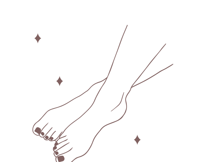 Illustratie van gezonde en verzorgde voeten met een elegante uitstraling.