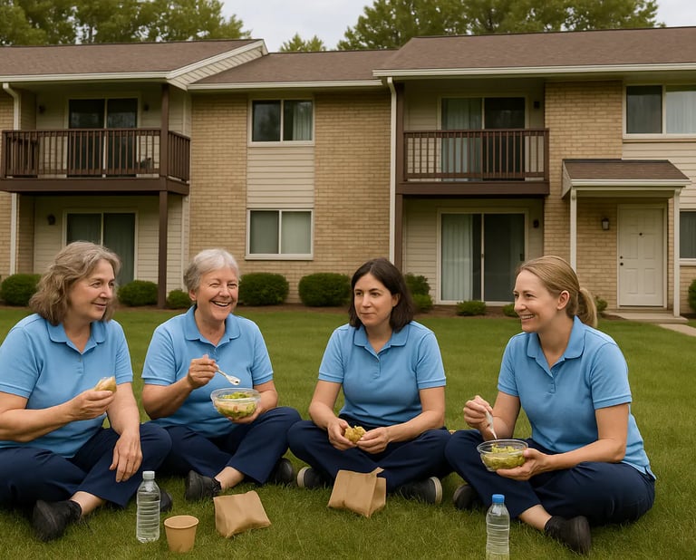 Local Traverse City house cleaning team enjoying providing home and rental cleaning services