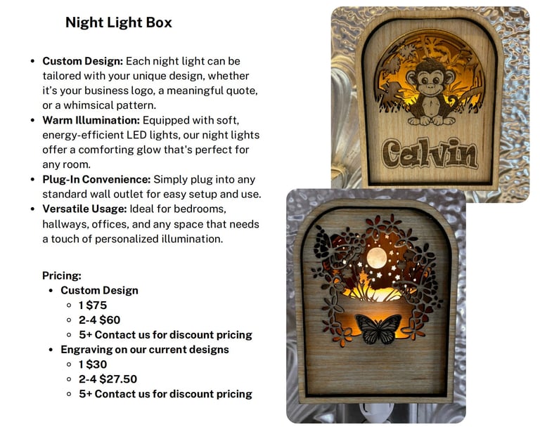 Wall night light pricing