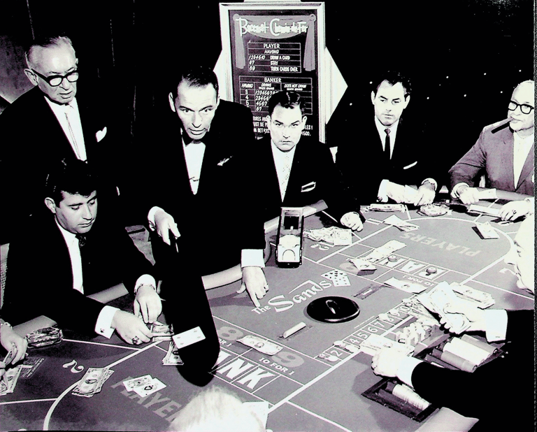 Frank Sinatra dealing baccarat in Las Vegas