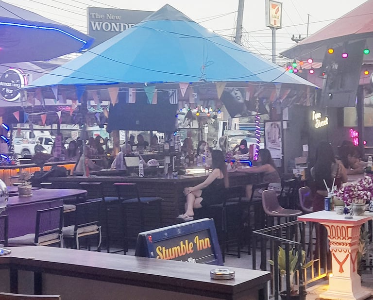 View from inside Wonderland bar complex in Hua Hin