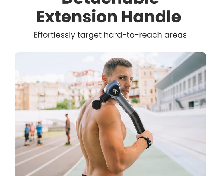 Muscle massage gun designed for deep tissue therapy.