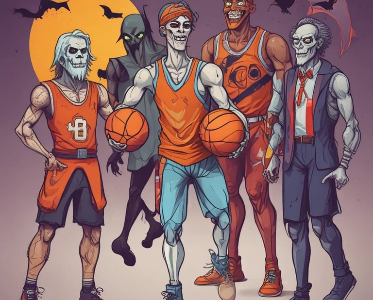 A vibrant image of fans enjoying a Raptors game on a large projector with food and drinks.