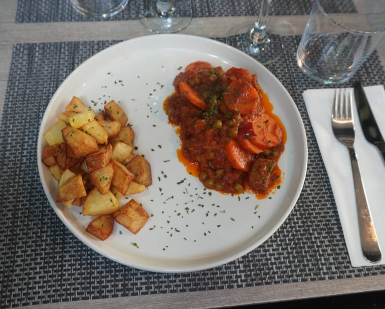 a plate with a nice potato in Spanish style