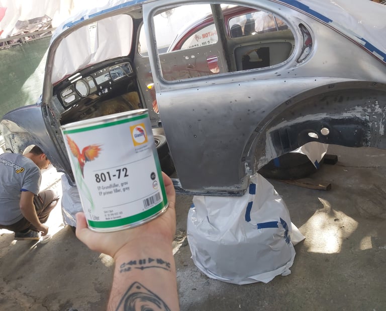 Лимарски работи и подготовка за фарбање на VW Beetle олдтајмер – Tuning Garage Up Македонија"