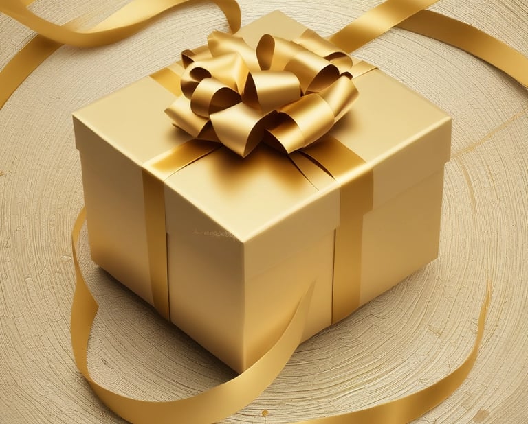 Close-up of a golden ticket with embossed details and a holographic seal.