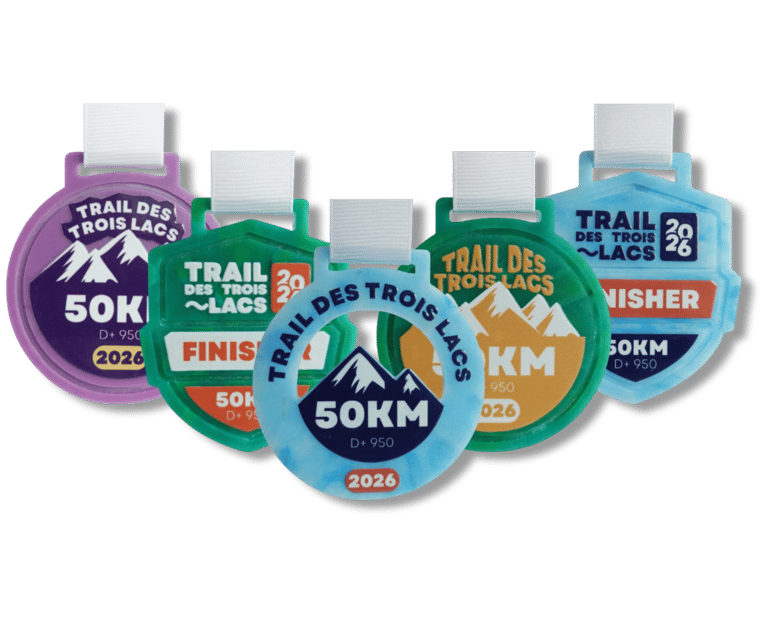 Médailles finisher en plastique 100% recyclé