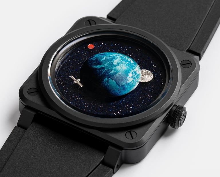 Space-inspired Bell & Ross BR-03 Astro watch with celestial dial.