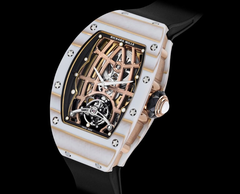 Richard Mille RM 74-02 Gold Quartz TPT tourbillon watch.