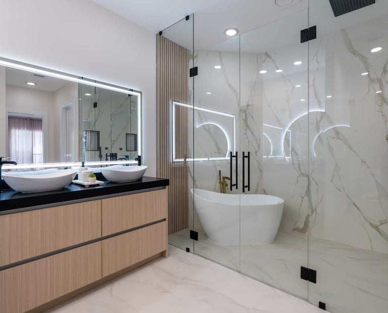 Full Bathroom Remodeling with Countertop, Cabinets and Showering