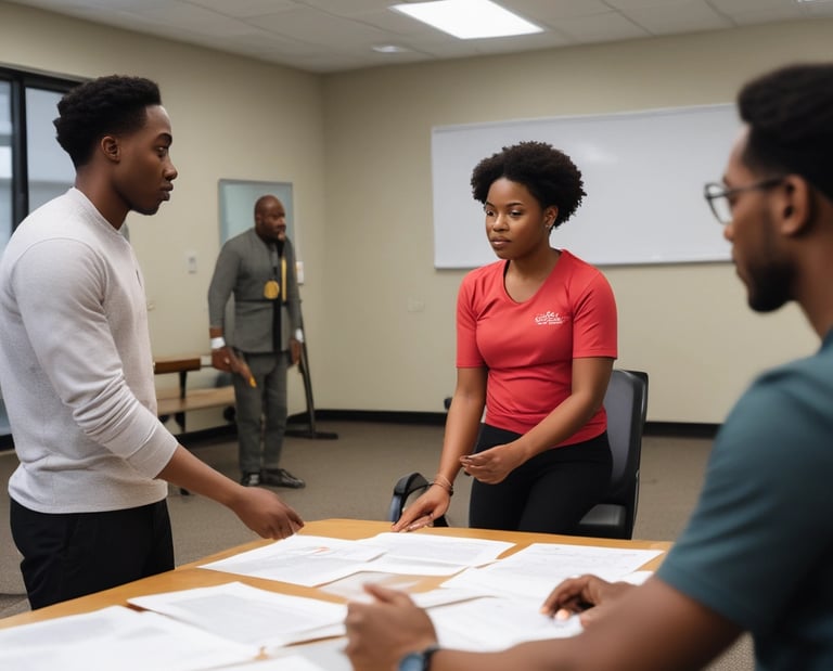 A workshop setting with engaged participants sharing ideas and learning together.