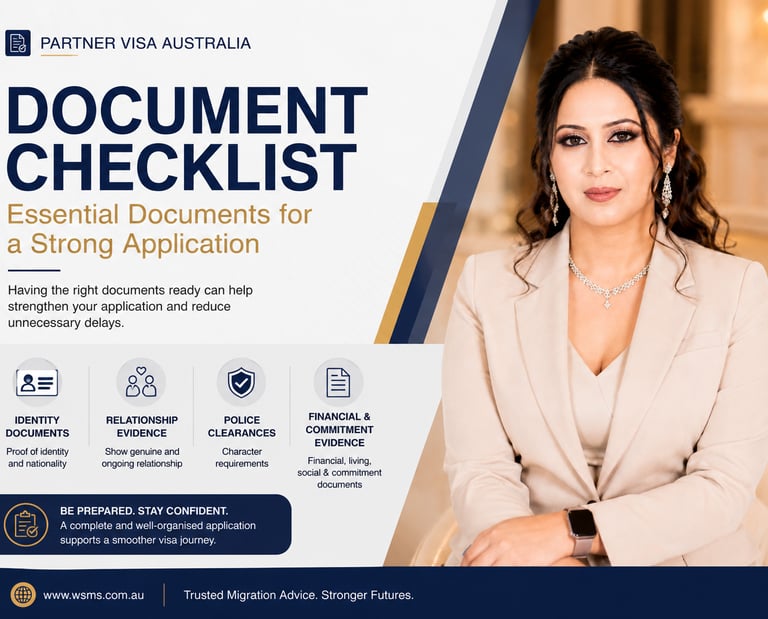 Documents list for partner visa application