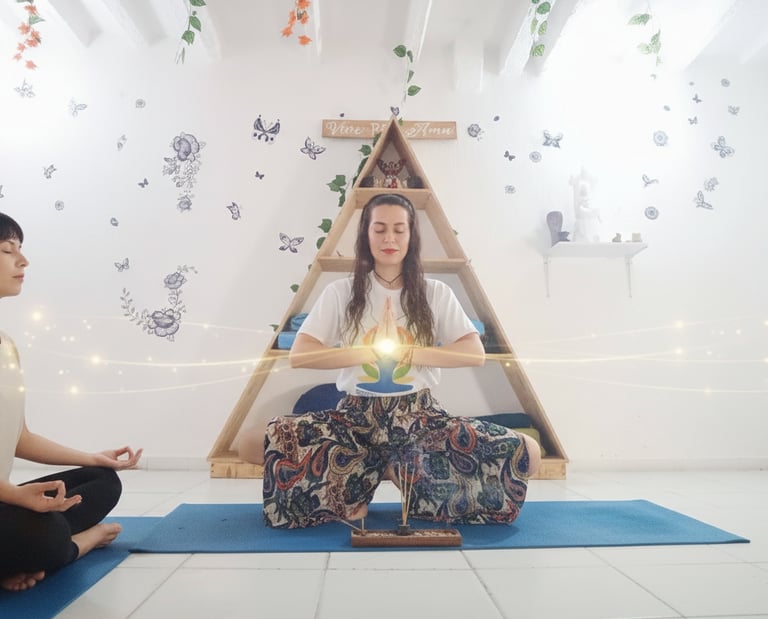 mujeres conectando su energía