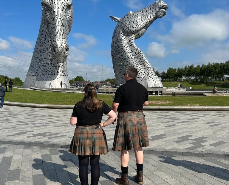 Tour Guide Scotland at the Kelpies