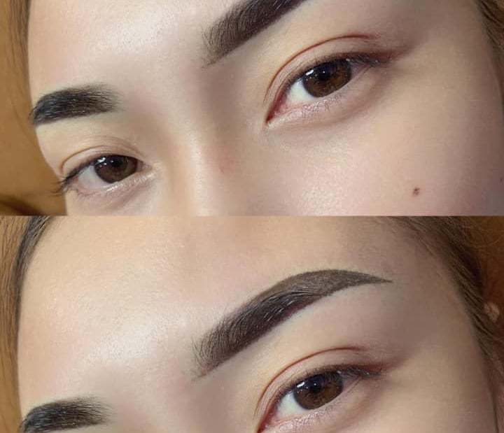 Powder Brows behandeling door PMU & Lashes By Saranya voor een natuurlijke, gepoederde wenkbrauwlook