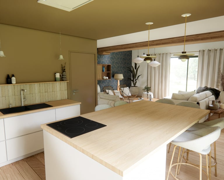 Cuisine moderne avec ilot central