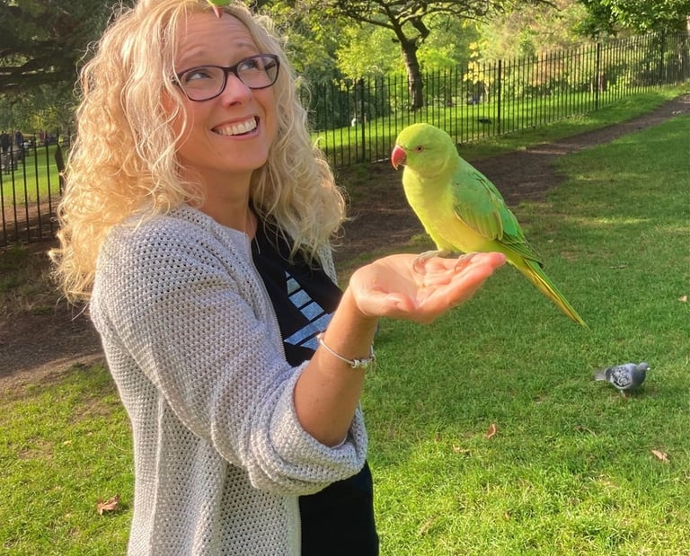 Jenna Louise counsellor with birds in nature