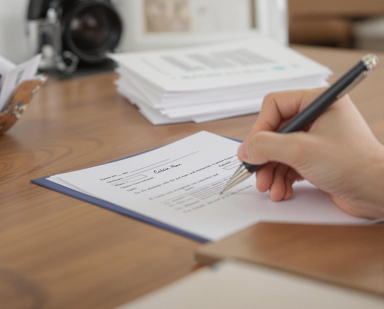a person signing for refinance loan