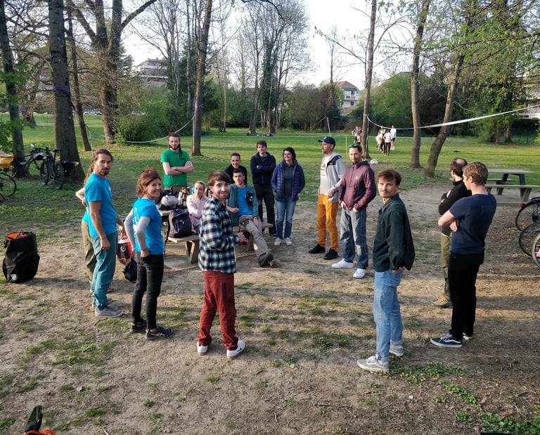Atelier highline au parc d'Albigny à Annecy