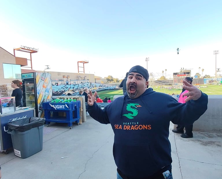 Joke Daddy at Seattle Sea Dragons Football Game in Las Vegas