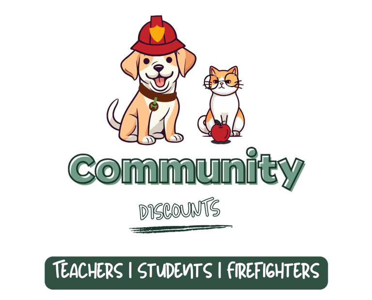 Julia's Pet Pals Community Discounts for Teachers, Students, and Firefighters in the Greater Boston Area