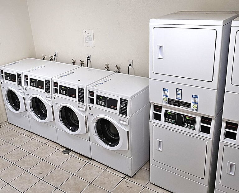 laundry machines at university commons apartments in Davis California