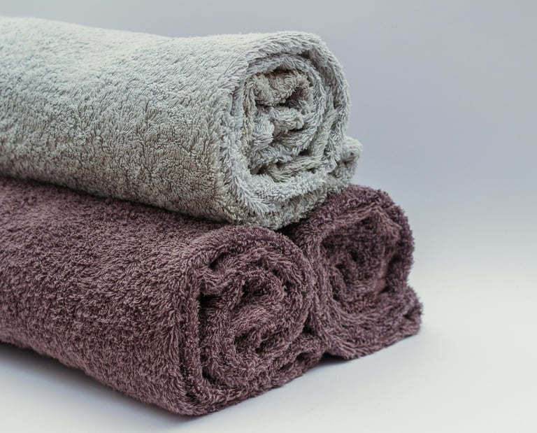 Premium cotton terry bath towels in assorted colors