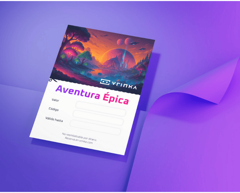 Tarjeta de regalo para sesion de realidad virtual