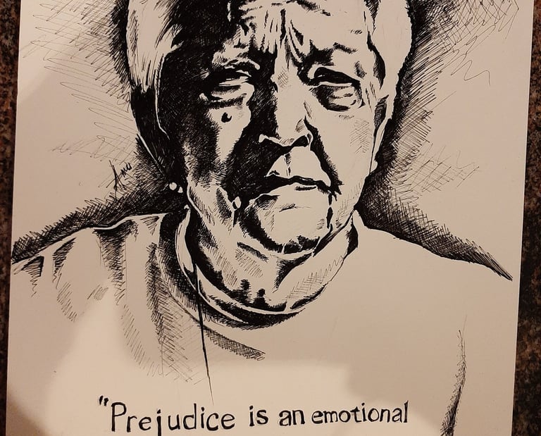 Pen sketch Portrait of Jane Elliot