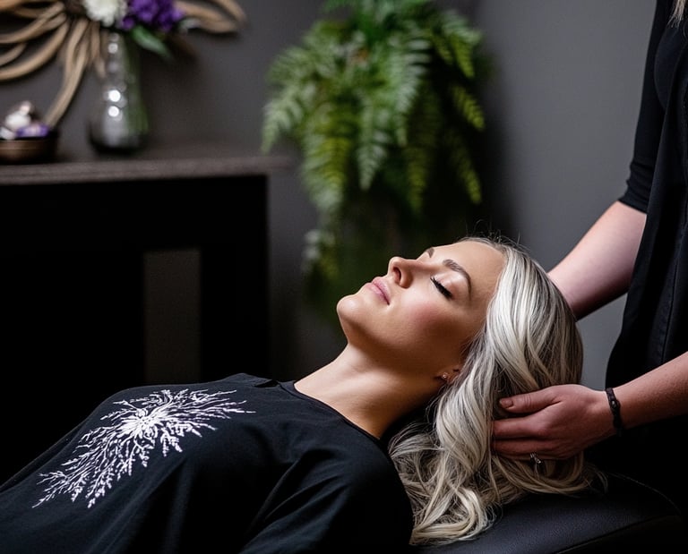 Person experiencing Reiki