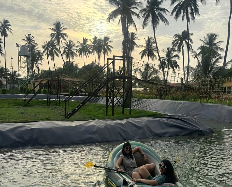 One-day outing near Surat: Family Enjoying boating at sunset