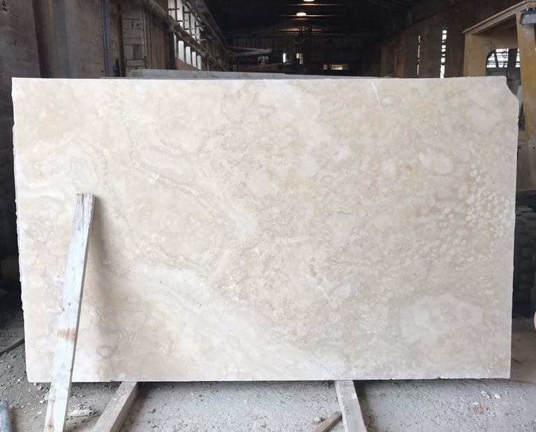 White Travertine Slabs