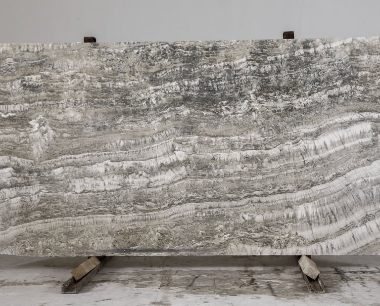 Silver Travertine Slabs