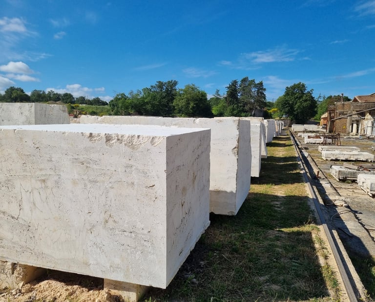 white travertine block