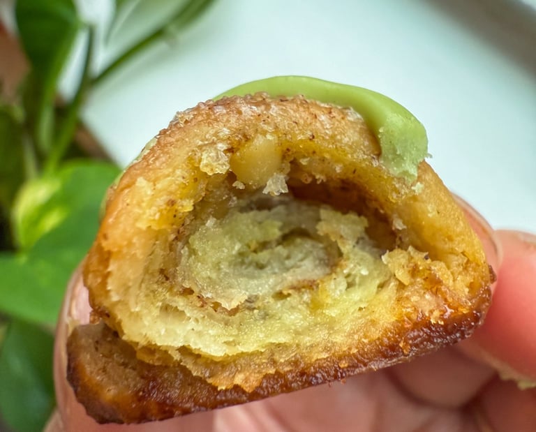 matcha rugelach with ganache filling