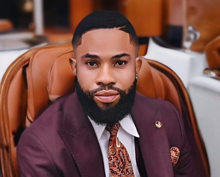 a man in a suit and tie with a beard