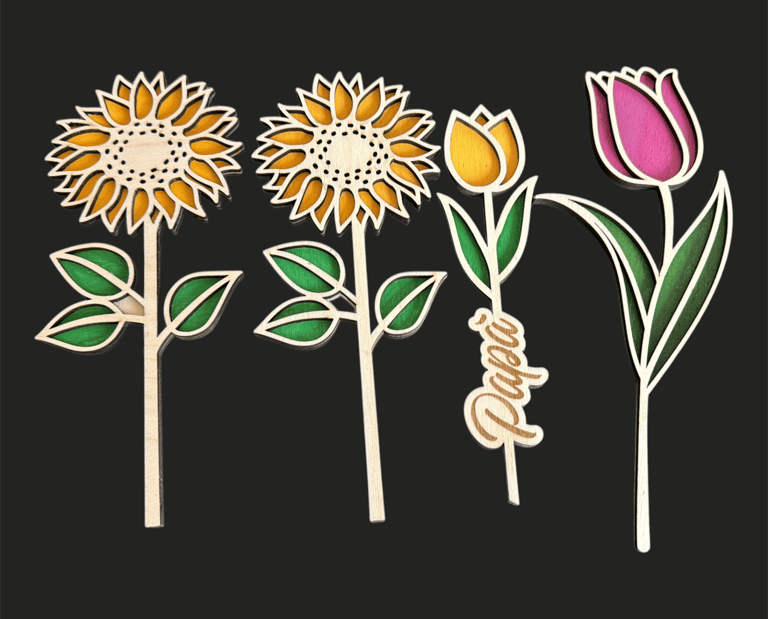 Fiori in legno personalizzabili