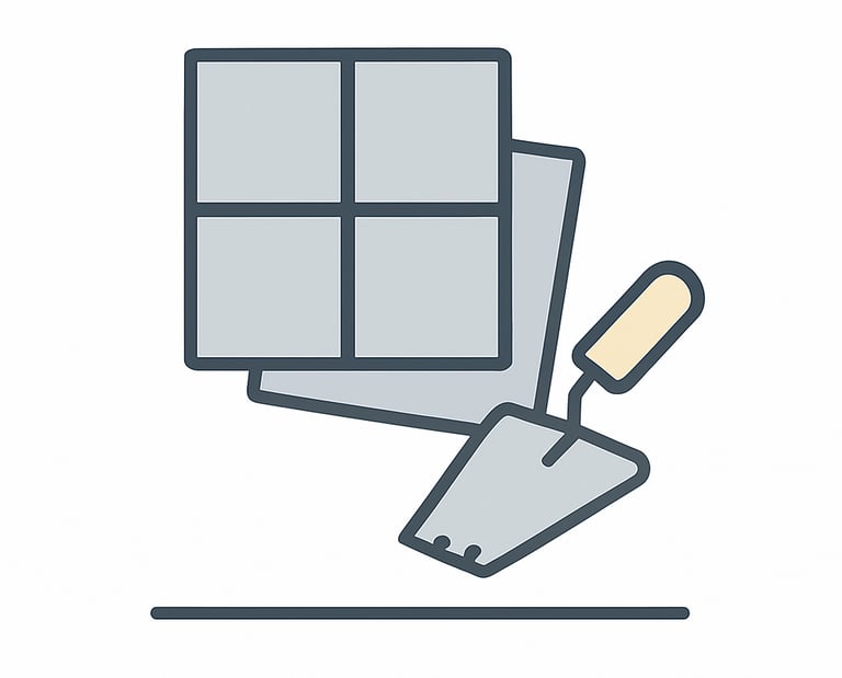 Calculate tiles, wastage, and adhesive for walls or floors. | Nour Nagy