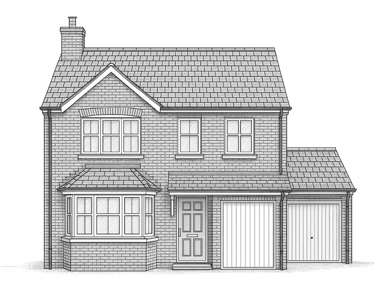 a house with a garage door and garage door  | Nour Nagy Designs