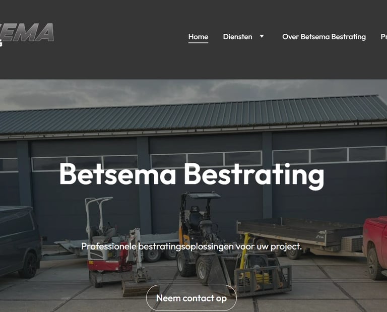 Website van Betsema Bestrating