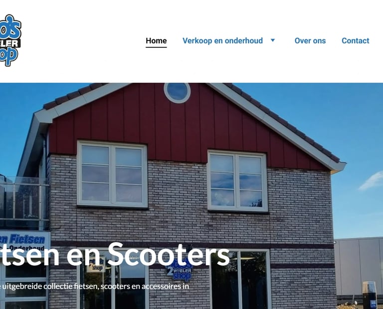 Website van Otto's Tweewielershop