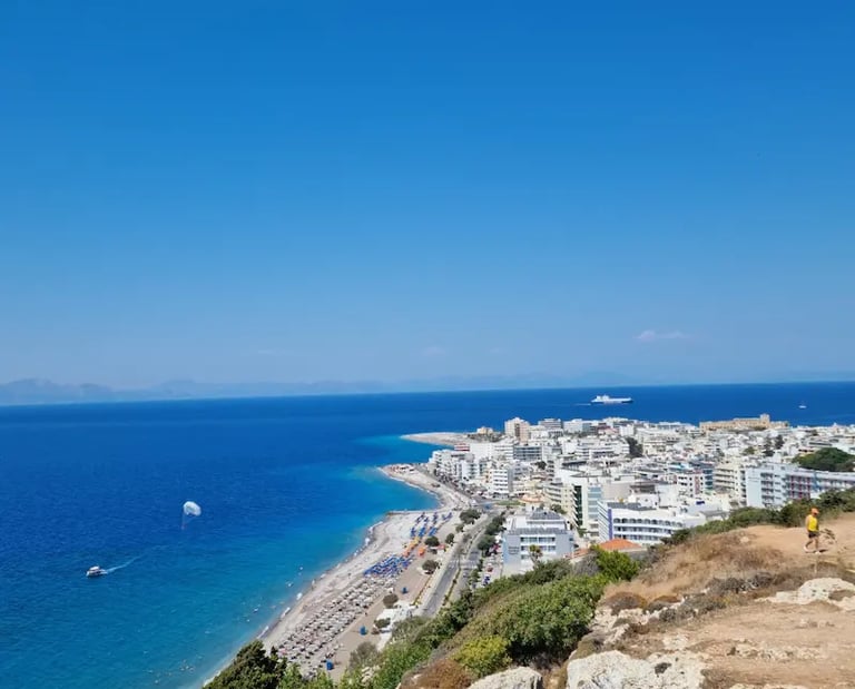monte smith viewpoint to rhodes town on background and sea